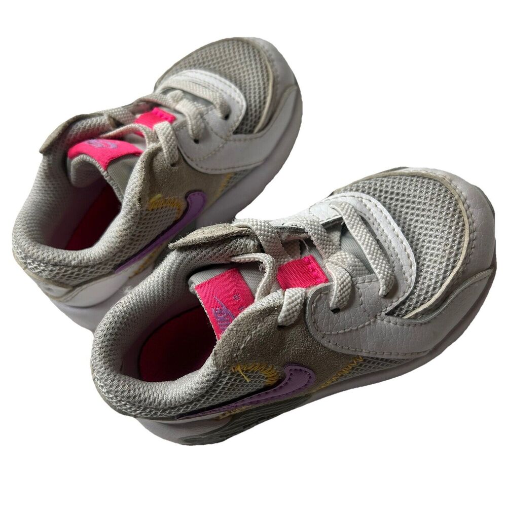 Nike Air Max Girls Toddler 6C White Purple Active Casual Cute Sneakers Athletic
